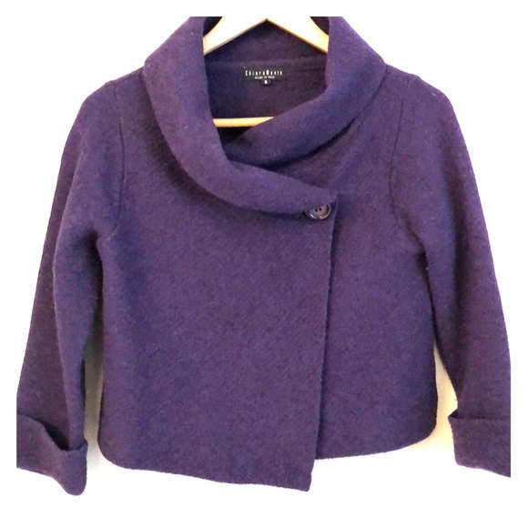 Chiara Menti Jackets & Blazers - Italian Wool Portrait Collar Sweater